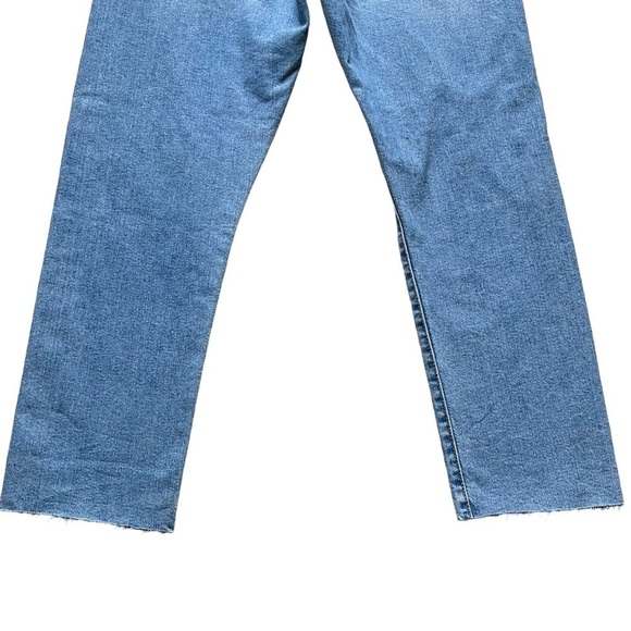 Levi’s Women’s Wedgie High Waist Straight Leg Jeans Size 32 Button Fly Raw Hem - Picture 9 of 12